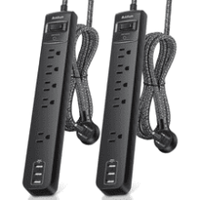 2 Pack Power Strip Surge Protector