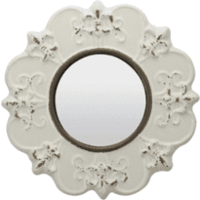 Antique White Round Ceramic Wall Mirror