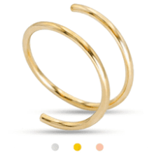 14k Gold Filled Double Hoop Nose Ring for Single Piercing - 20G