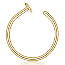 14k Gold Filled Small Thin Nose Ring Hoop for Women, Adjustable Nostril Piercing Jewelry