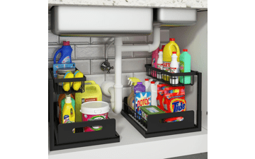 2 Pack Pull Out Cabinet Organizer Slide Out Sink Shelf