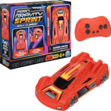 Air Hogs Zero Gravity Sprint RC Car Wall Climber - Red USB-C Rechargeable Indoor Wall Racer - 4-Inches - Kids Toys Ages 4+