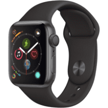 Apple Watch Series 4 GPS 40MM Space Gray Aluminum Case with Black Sport Band Renewed