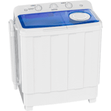 Auertech Portable Washing Machine - 28lbs Twin Tub Washer Mini Compact Laundry Machine with Drain Pump - Semi-automatic 18lbs Washer 10lbs Spinner Combo for Dorms, Apartments, RVs