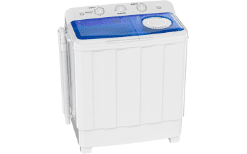 Auertech Portable Washing Machine - 28lbs Twin Tub Washer Mini Compact Laundry Machine with Drain Pump - Semi-automatic 18lbs Washer 10lbs Spinner Combo for Dorms, Apartments, RVs