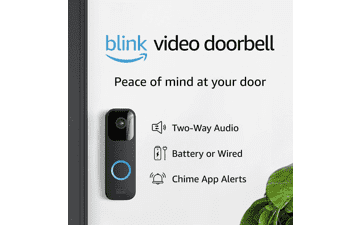 Blink Video Doorbell | 1080p HD Video, Motion Detection Alerts, Battery or Wired, Works with Alexa - Black