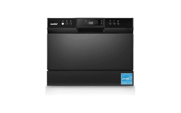 COMFEE’ Countertop Dishwasher, Energy Star Portable Dishwasher, 6 Place Settings & 8 Washing Programs, Speed, Baby-Care, ECO& Glass, Black