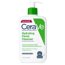 CeraVe Hydrating Facial Cleanser with Hyaluronic Acid, Ceramides, and Glycerin - Fragrance Free, Paraben Free - 16 Fluid Ounce