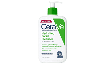 CeraVe Hydrating Facial Cleanser with Hyaluronic Acid, Ceramides, and Glycerin - Fragrance Free, Paraben Free - 16 Fluid Ounce