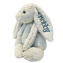 Custom Embroidered Plush Bunny - Personalized Toy for Child's First Easter