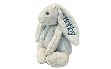 Custom Embroidered Plush Bunny - Personalized Toy for Child's First Easter