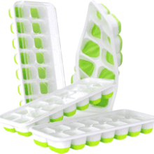 DOQAUS Ice Cube Trays - Easy-Release 56 pcs Ice Cubes Maker with Removable Lid - LFGB Certified and BPA Free - Stackable Silicone Ice Tray for Baby Food, Cocktail, Coffee