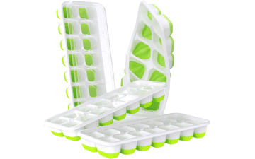 DOQAUS Ice Cube Trays - Easy-Release 56 pcs Ice Cubes Maker with Removable Lid - LFGB Certified and BPA Free - Stackable Silicone Ice Tray for Baby Food, Cocktail, Coffee