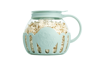 Ecolution Micro-Pop Microwave Popcorn Popper with Glass, 3-in-1 Lid, BPA-Free, Dishwasher Safe, 3-Quart - Aqua