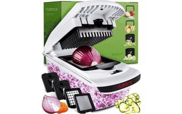 Fullstar Vegetable Chopper - Spiralizer Slicer - Onion Chopper with Container - Pro Food Cutter (4 in 1, White)