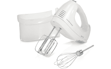 Hamilton Beach 6-Speed Hand Mixer with Whisk, Beaters, Storage Case - White