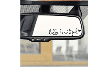 Hello Beautiful Rearview Mirror Decal - Vanity Mirror Stickers - Car Accessories Gifts - Self Affirmations Decal