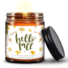 Hello Fall Pumpkin Scent Candle - Fall Decor Indoor - Autumn Candles - Fall Scented Candles for Halloween Thanksgiving - Home Spice Candle Pumpkin Soy Candles