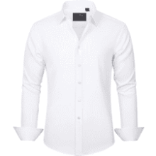 J.VER Men's Solid Long Sleeve Stretch Wrinkle-Free Dress Shirt