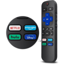 LOUTOC Replacement Remote Control for Roku TV - Compatible with TCL, Hisense, Onn, Sharp, Element, Westinghouse, Philips Roku Series Smart TVs (Not for Roku Stick and Box)