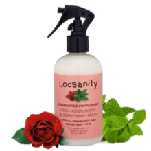 Locsanity Daily Moisturizing Refreshing Spray for Locs - Rose Water and Peppermint Hair Scalp Moisturizer (8oz)