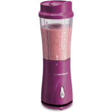 Portable Blender for Shakes and Smoothies with 14 Oz BPA Free Travel Cup and Lid, Stainless Steel Blades for Powerful Blending - Raspberry