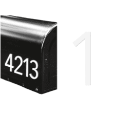 Premium 3D Acrylic Mailbox Number - Self Stick - Long Lasting - Weatherproof - Made in USA (White, 3 inch, Number 1)