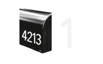 Premium 3D Acrylic Mailbox Number - Self Stick - Long Lasting - Weatherproof - Made in USA (White, 3 inch, Number 1)