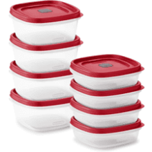 Rubbermaid 16-Piece Food Storage Containers with Lids, Steam Vents, Microwave and Dishwasher Safe - Red