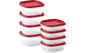 Rubbermaid 16-Piece Food Storage Containers with Lids, Steam Vents, Microwave and Dishwasher Safe - Red