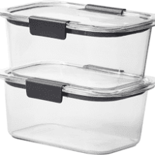 Rubbermaid Brilliance BPA Free Food Storage Containers with Lids - Airtight for Lunch, Meal Prep, and Leftovers - Set of 2 (4.7 Cup)