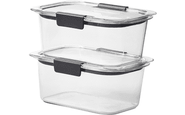 Rubbermaid Brilliance BPA Free Food Storage Containers with Lids - Airtight for Lunch, Meal Prep, and Leftovers - Set of 2 (4.7 Cup)