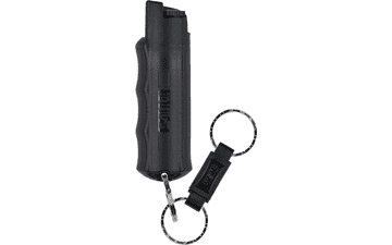 SABRE Pepper Spray Keychain - Quick Release, Finger Grip, Police Strength OC Spray, 25 Bursts