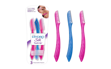 Schick Hydro Silk Touch-Up Exfoliating Dermaplaning Tool - Face & Eyebrow Razor with Precision Cover - 3 Count