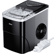 Silonn Ice Maker Countertop, 9 Cubes in 6 Mins, 26lbs in 24Hrs, Self-Cleaning with Ice Scoop and Basket, 2 Sizes of Bullet Ice for Home Kitchen Office Bar Party