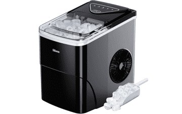 Silonn Ice Maker Countertop, 9 Cubes in 6 Mins, 26lbs in 24Hrs, Self-Cleaning with Ice Scoop and Basket, 2 Sizes of Bullet Ice for Home Kitchen Office Bar Party