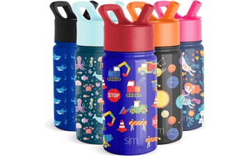 Simple Modern Kids Water Bottle with Straw Lid | Insulated Stainless Steel Tumbler for Toddlers | Summit Collection | 14oz, Under Construction