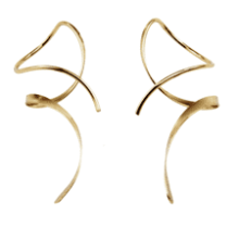 Spiral Threader Earrings - 14K Gold Hand Bent Dangle Earrings for Women