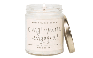 Sweet Water Decor OMG You're Engaged Tropical Fruits Sugared Citrus Mountain Green Scented Soy Wax Candle for Home Engagement Gift 9oz Clear Jar 40 Hour Burn Time Made in the USA