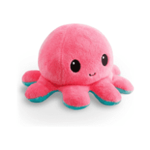 TeeTurtle Reversible Octopus Plushie - Pink + Aqua - Cute Sensory Fidget Stuffed Animals