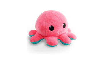 TeeTurtle Reversible Octopus Plushie - Pink + Aqua - Cute Sensory Fidget Stuffed Animals