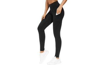 Thick High Waist Yoga Pants with Pockets, Tummy Control Leggings for Women