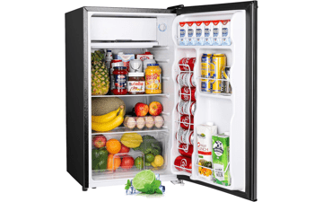 Upstreman 3.2 Cu.Ft Mini Fridge with Freezer, Single Door, Adjustable Thermostat - Black