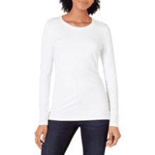 Women's Classic-Fit Long-Sleeve Crewneck T-Shirt - Plus Size