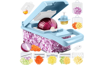 13 in 1 Vegetable Chopper, Pro Onion Chopper with 8 Blades, Kitchen Slicer Dicer Cutter - Blue