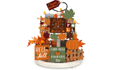 15 Fall Tiered Tray Decor Pumpkins Farmhouse Autumn Maple Leaf Table Centerpieces Thanksgiving Harvest Wood Blocks Signs