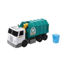 15-Inch Toy Recycling Garbage Truck with Lights and Sounds - Green Toy for Kids