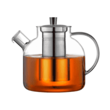 1500ml Glass Teapot with Removable Infuser - Stovetop Safe Large Tea Pot for Blooming and Loose Leaf - Hand Crafted Kettle for Women and Adults