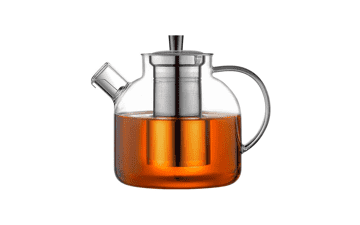 1500ml Glass Teapot with Removable Infuser - Stovetop Safe Large Tea Pot for Blooming and Loose Leaf - Hand Crafted Kettle for Women and Adults