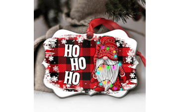 2023 Christmas Ornaments - Gnome Christmas Santa Ho Ho Ho Funny Aluminum Ornament